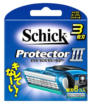 シック プロテクタースリー 替刃 (8個) カミソリ 髭剃り 3枚刃