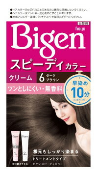 ホーユー　ビゲンスピーディカラー　クリーム　白髪用　【6　ダークブラウン】　無香料