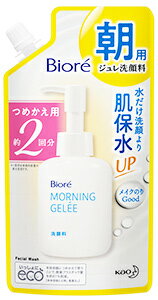 リニューアルに伴いパッケージ・内容等予告なく変更する場合がございます。予めご了承ください。 名　称 ビオレ　朝用ジュレ洗顔料　つめかえ用　2回分 内容量 160ml 特　徴 ◆水洗顔より肌保水UPする朝用ジュレ洗顔料。 ◆保水カプセルで角層まで水分チャージ。 ◆メイクのりの良い肌に。 ◆朝の気分にぴったりなアクアフローラルの香り。 ◆天然アロマエッセンスを香料中に配合。 ◆アニオン活性剤フリー。 ◆アレルギーテスト済み。(すべての方にアレルギーが起こらないというわけではありません。) 区　分 化粧品/洗顔料/原産国　日本 ご注意 ◆本品記載の使用法・使用上の注意をよくお読みの上ご使用下さい。 販売元 花王株式会社　東京都中央区日本橋茅場町1-14-10 消費者相談室　電話：0120-165-692 広告文責 株式会社ツルハグループマーチャンダイジング カスタマーセンター　0852-53-0680 JANコード：4901301381101　