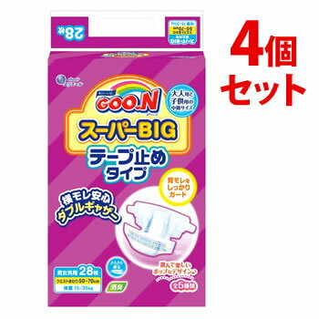 《セット販売》 大王製紙 エリエール グーン スーパーBIG テープ止めタイプ 男女共用 (28枚)×4個セット 15〜35kg 【医療費控除対象品】