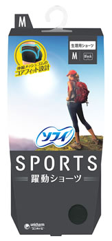 ユニチャーム ソフィSPORTS 躍動ショーツ Mサイズ ブラック (1枚) 生理用ショーツ ソフィスポーツ