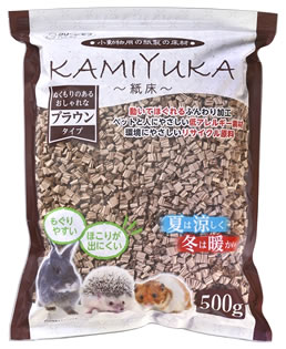 シーズイシハラ クリーンモフ 小動物用床材 KAMIYUKA 紙床 ブラウン (500g) 小動物用 床材