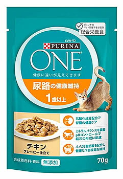 ネスレ ピュリナ ワン キャット パウチ 尿路の健康維持 1歳以上 チキン グレービー仕立て (70g) キャットフード