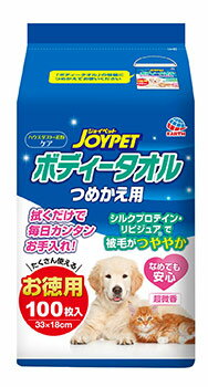 アースペット ジョイペット ボディータオル ペット用 つめかえ用 (100枚) 詰め替え用 ペット用ボディタオル 1