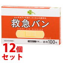 《セット販売》　くらしリズム 救急バン 半透明タイプ Mサイズ 徳用 (100枚)×12個セット 絆創膏 滅菌済　【一般医療機器】