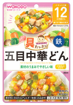 和光堂ベビーフード 具たっぷりグーグーキッチン 五目中華どん (80g) 12か月頃から 歯ぐきで噛める固さ　※軽減税率対象商品