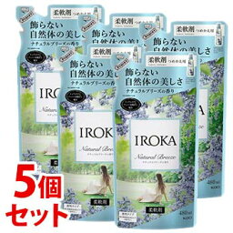 【特売】　《セット販売》　花王 イロカ ナチュラルブリーズの香り つめかえ用 (480mL)×5個セット 詰め替え用 柔軟剤 IROKA