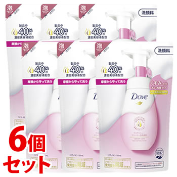 《セット販売》　ユニリーバ ダヴ クリアリニュー クリーミー泡洗顔料 つめかえ用 (125mL)×6個セット 詰め替え用 洗顔料 Dove