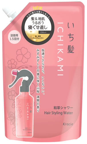 クラシエ いち髪 髪＆地肌うるおう 寝ぐせ直し 和草シャワー つめかえ用 (375mL) 詰め替え用 スタイリング ヘアウォーター