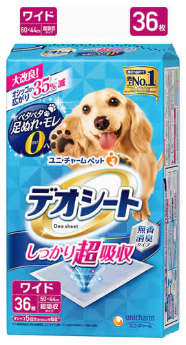 ユニチャーム ペットケア デオシート しっかり超吸収 無香消臭タイプ ワイド (36枚) ペットシート 防災 備蓄