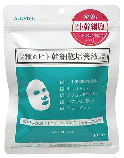 乐天商城 - 東京アロエ アロヴィヴィ ヒト幹細胞フェイスマスク (10枚) シートマスク
