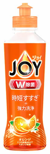 リニューアルに伴いパッケージ・内容等予告なく変更する場合がございます。予めご了承ください。 名　称 除菌ジョイコンパクト　オレンジの香り　本体 内容量 170ml 特　徴 ◆W除菌　時短すすぎ※1＋強力洗浄 ※1　時短すすぎ過去のメーカー製品と比較 ◆2つの除菌成分でスポンジ除菌 用　途 食器・調理用具、（除菌）スポンジ 成　分 界面活性剤（28％アルキルエーテル硫酸エステルナトリウム、ポリオキシエチレンアルキルエーテル、アルキルグリコシド、アルキルアミンオキシド）、安定化剤、粘度調整剤 液性：中性 使用方法 【使用量の目安】 ぬれたスポンジに適量（1-3mL程度）を出して使用。お皿や汚れの量、種類によって調整（小さじ1杯は約5mL）。過度な汚れは紙等で拭き取ってから洗剤を使用。 【スポンジの除菌】 軽く洗いよくしぼり、全体に行き渡るのに十分な量（約8mL）の原液をつけ、まんべんなく浸透させ次に使用するまでおいておく。すべての菌を除菌するわけではありません。W除菌とは2つの除菌成分のことを指します。 区　分 台所用合成洗剤/原産国　日本 ご注意 ◆本品記載の使用法・使用上の注意をよくお読みの上ご使用下さい。 販売元 P＆Gジャパン合同会社　神戸市中央区小野柄通7-1-18お問合せ先　お客様相談室　電話：0120-118226 広告文責 株式会社ツルハグループマーチャンダイジング カスタマーセンター　047-409-4023 JANコード：4987176118325