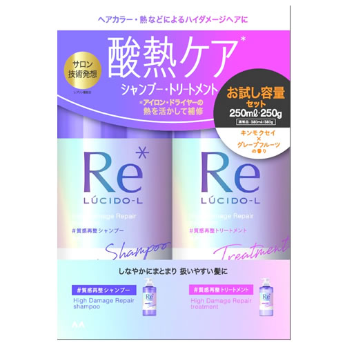 【特売】　マンダム ルシードエル ＃質感再整 お試しポンプセット シャンプー トリートメント (250mL+250g) 酸熱