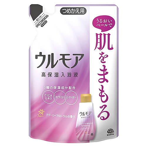 アース製薬 ウルモア 高保湿入浴液 クリーミーフローラルの香り つめかえ用 (480mL) 詰め替え用 入浴剤