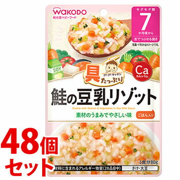 《セット販売》 和光堂 具たっぷりグーグーキッチン 鮭の豆乳リゾット 80g 48個セット 7か月頃から ベビーフード 離乳食 軽減税率対象商品 【送料無料】 【smtb-s】