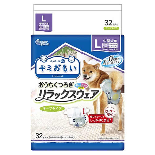 Manor Pants - 大王製紙 キミおもい おうちくつろぎ リラックスウェア L (32枚) 犬用紙おむつ