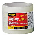 スリーエム ジャパン 3M スコッチ 透明粘着テープ (15mm×15m×5巻) 防災 備蓄(3)