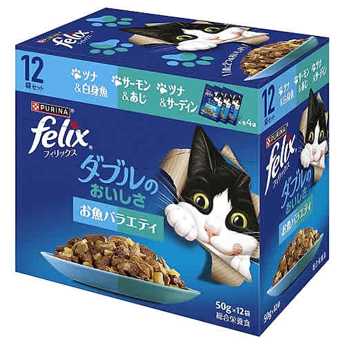 ネスレ ピュリナ フィリックス ダブルのおいしさ お魚バラエティ ツナ＆白身魚 サーモン＆あじ ツナ＆..