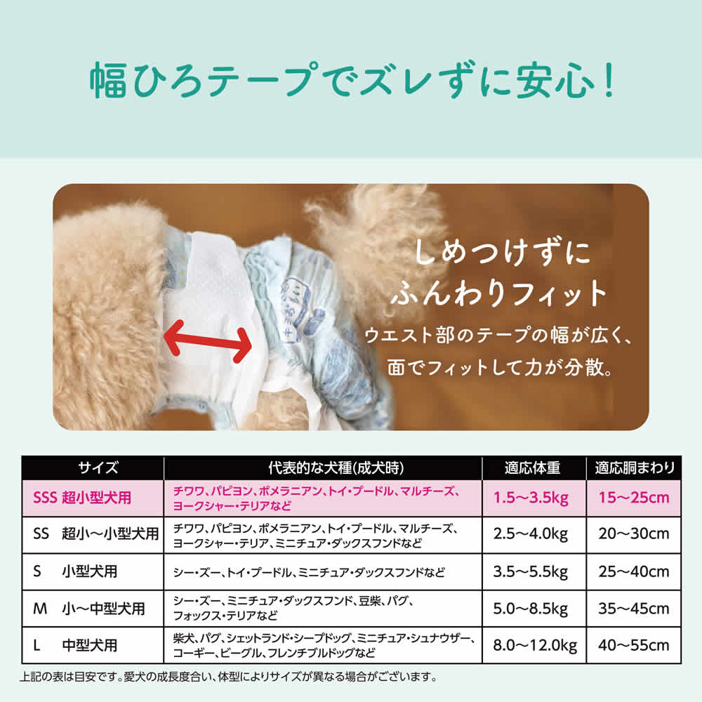 ドラッグストアウェルネスの《セット販売》　大王製紙 キミおもい おうちくつろぎ リラックスウェア SSS (42枚)×12個セット 犬用紙おむつ　【送料無料】　【smtb-s】｜アングル2