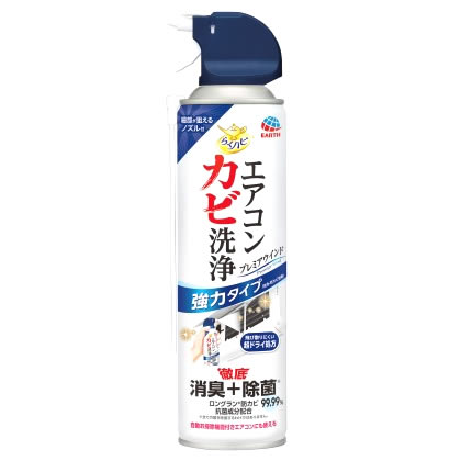 アース製薬 らくハピ エアコンカビ洗浄 プレミアウインド (350mL) エアコンクリーナー