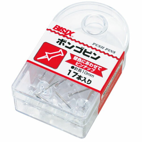 ミツヤ ボンゴピン 透明 BX1-3-T (約17本) ピン 押ピン 画鋲 掲示用品