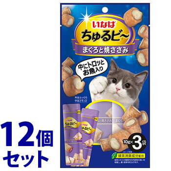 乐天商城 - 《セット販売》　いなばペットフード いなば ちゅるビ～ まぐろと焼ささみ (10g×3袋)×12個セット 猫用おやつ キャットフード ドライ