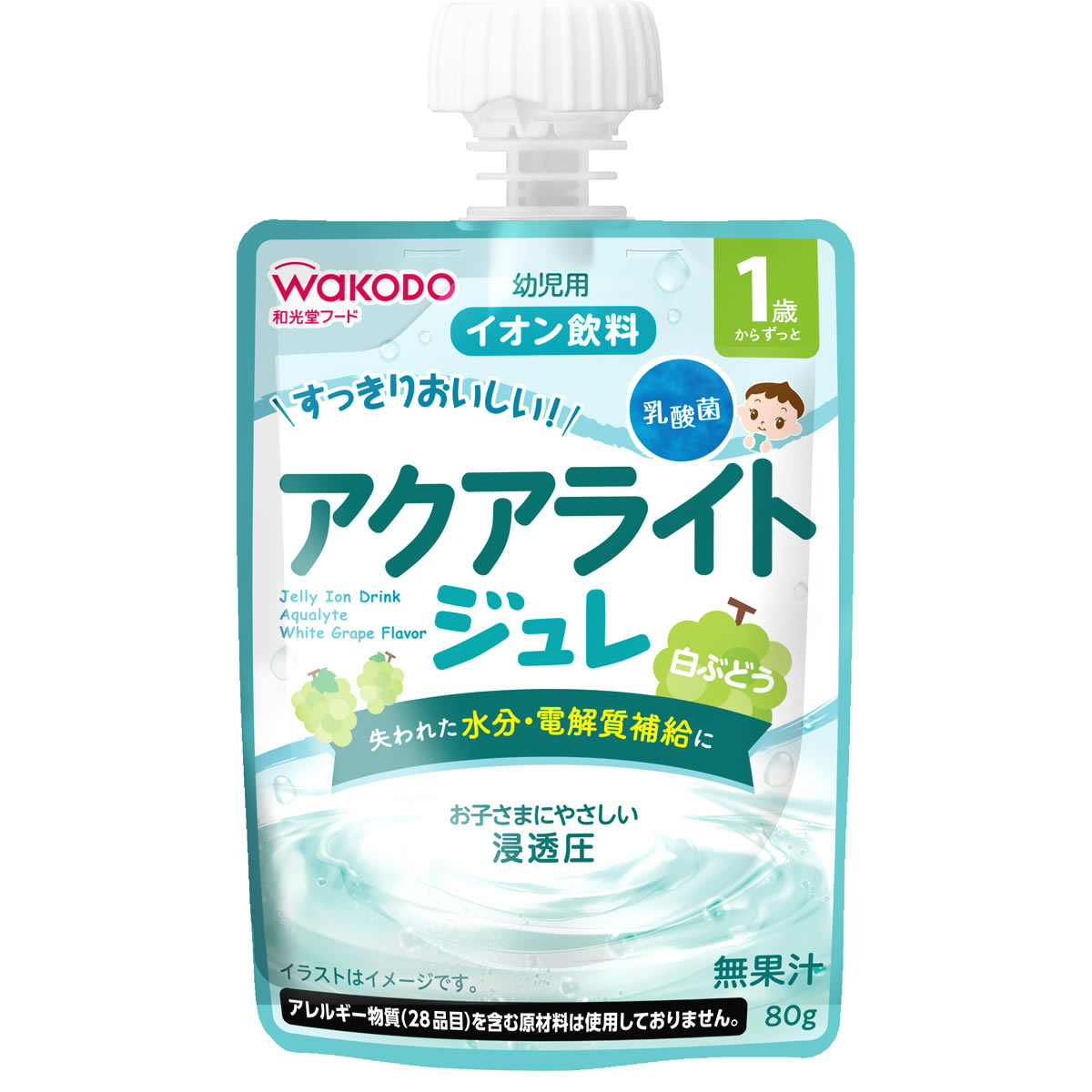 アサヒ 和光堂 1歳からのMYジュレドリンク アクアライト 白ぶどう (80g) ベビー飲料 ※軽減税率対象商品