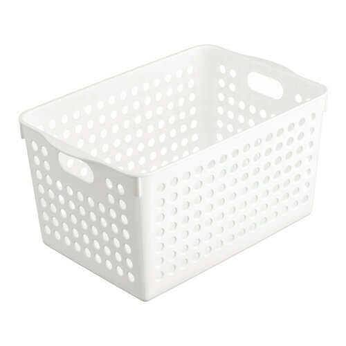 イノマタ化学 ストックバスケット ディープ ホワイト (1個) 小物収納バスケット