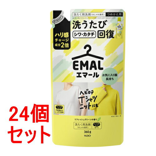 《セット販売》 花王 エマール　リフレッシュグリーンの香り　詰め替え用　(360g)×24個セット【送料無料】