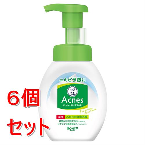 《セット販売》 ロート製薬 メンソレータム　アクネス　薬用ふわふわな泡洗顔　(160mL)×6個セット　洗顔料　ニキビ　　本体【医薬部外品】