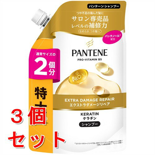 《セット販売》　P&G パンテーン エクストラダメージリペア シャンプー 特大サイズ つめかえ用 (600mL)×3個セット 詰め替え用　【P＆G】