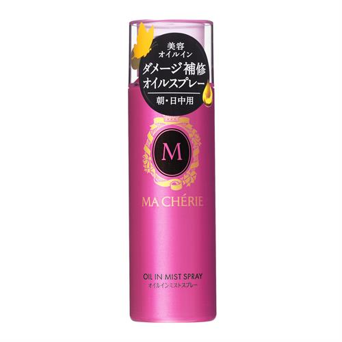 リニューアルに伴いパッケージ・内容等予告なく変更する場合がございます。予めご了承ください。 &nbsp; 商品名称 ファイントゥデイ マシェリ　オイルインミストスプレー　f　80g 内容量 80g 特徴 ●いつでもどこでもオイルをふわっとひと吹き。 &nbsp; ●ベタつきにくく、するするサラサラのツヤのある髪へ 使用方法 ●上向きで使用します。　 ●髪全体、またはパサつきが気になる部分に、15cm程度はなしてスプレーし、ブラシや手ぐしで整えてください。半乾きの髪にも乾いた髪にも使えます。 原材料・成分 LPG、エタノール、水添ポリイソブテン、ジメチコン、アミノプロピルジメチコン、カニナバラ果実油、ローヤルゼリーエキス、ジパルミチン酸アスコルビル、加水分解コンキオリン、ミリスチン酸イソプロピル、DPG、BHT、BG、水、トコフェロール、香料 ＜M119186-202＞ 区分 美容・コスメ・香水/アウトバストリートメント/原産国:日本 注意事項 ◇吸入しないようにご注意ください。　 ◇目に入らないように、ご注意ください。もし入った場合は、すぐに水かぬるま湯で洗い流してください。　 ◇床面につくと、すべりやすくなりますのでご注意ください。　 ◇乳幼児の手の届かないところにおいてください。　 ◇捨てるときには、火気のない戸外で噴射音が消えるまでボタンを押し、ガスを抜いてください。　 ◇缶がさびると破裂の原因になりますので、湿気の多いところにおかないでください。 ◆本品記載の使用法・使用上の注意をよくお読みの上ご使用下さい。 お問合せ先 お客様サポート電話番号&hellip;0120-202-166 お電話の受付時間9:00-17:00 (土日・祝日、夏期休暇・年末年始休暇を除く) ※予告なく変更となる場合がございます。 株式会社ファイントゥデイ　 〒108-0075 東京都港区港南2-16-3 品川グランドセントラルタワー18F 広告文責 株式会社ツルハグループマーチャンダイジングカスタマーセンター　047-409-4023 JANコード：4550516494825