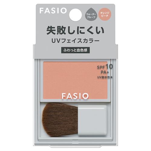 リニューアルに伴いパッケージ・内容等予告なく変更する場合がございます。予めご了承ください。 &nbsp; 商品名称 コーセー ファシオ　失敗しにくい　フェイスカラー　UV　(血色感タイプ)　03　オレンジピーチ 内容量 2.5g 特徴 ◆無香料。◆SPF10/PA+。UV耐水性★。◆ウォータープルーフ。◆ふわっとシアーに色づき、簡単に好みの発色。◆血色感のあるつけたての仕上がりが続く。◆1度塗りでほんのり発色。2度塗りでふんわり発色。3度塗りでしっかり発色。◆パラベンフリー。◆ふんわり発色パウダー。◆透明感アップパウダー。◆タッチプルーフ成分。◆血色感パール。 使用方法 ブラシに適量をふくませ、手の甲でつき具合をみてから肌にぼかす。他の紫外線防止効果のある化粧品と併用するとより効果的。 材質・原材料・成分 タルク・ポリエチレン・（フッ化／水酸化／酸化）／（Mg／K／ケイ素）・メトキシケイヒ酸エチルヘキシル・合成フルオロフロゴパイト・ラウロイルリシン・窒化ホウ素・ジメチコン・合成ワックス・トコフェロール・BHT・ステアリン酸・ヘキサ（ヒドロキシステアリン酸／ステアリン酸／ロジン酸）ジペンタエリスリチル・ミツロウ・ミネラルオイル・メチコン・ラウリン酸亜鉛・ワセリン・酸化スズ・水酸化Al・クロルフェネシン・グンジョウ・マイカ・酸化チタン・酸化鉄・黄4・赤226 区分 美容・コスメ・香水/フェイスカラー・パウダー/原産国:日本 注意事項 ●肌に異常が生じていないかよく注意してご使用下さい。●肌に合わない時、色抜け (白斑等) や黒ずみ等の異常が現れた時は使用をおやめ下さい。●目に入ったときは、こすらずにすぐに洗い流して下さい。●日のあたる場所には置かないで下さい。●SPF・PA表示は、国際的な基準で1平方cmあたり2mgを塗布し測定した値です。製品選択時の目安とお考えください。●ブラシがよごれた時は、ぬるま湯に中性洗剤を薄くとかして振り洗いをしたあと、よくすすいで毛先をととのえ、日かげで完全に乾かしてから使う。◆本品記載の使用法・使用上の注意をよくお読みの上ご使用下さい。 お問合せ先 （株）コーセー　0120-526-311 広告文責 株式会社ツルハグループマーチャンダイジングカスタマーセンター　047-409-4023 JANコード：4971710632958