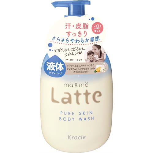 リニューアルに伴いパッケージ・内容等予告なく変更する場合がございます。予めご了承ください。 &nbsp; 商品名称 クラシエホームプロダクツ販売 マー&amp;ミー　ピュアスキン　ボディソープ　ポンプ　490ML 内容量 490mL 特徴 ●わたしにも、こどもにも、うれしい。スキンケアボディソープシリーズ。●おとなのストレス肌※1とこどもの繊細な肌に。●がんばる汗とニオイをリフレッシュ。●お風呂上がり、ここちよい肌ざわりと、ここちよい香りにつつまれる。●さらさらやわらか素肌●液体で出る●ニオイ汚れをキャッチ●うるおいバランス成分オリゴ糖●保湿成分プレミアムミルクプロテインmix●うるおいバリア成分セラミド＋酵母エキス＋BG（うるおい保護）●植物由来アミノ酸系洗浄成分●ここちよくさわやかなシトラス＆ピュアサボンの香り●サルフェートフリー・パッチテスト済●こどもと一緒に使える 効能／効果 清潔な肌にうるおいを与えてすこやかに整える。 原材料・成分 水、ミリスチン酸、ラウリン酸、パルミチン酸、水酸化K、グリセリン、ジステアリン酸グリコール、塩化K、セテス−15、ステアリン酸PEG−25、&alpha;−グルカンオリゴサッカリド、加水分解酵母、グルコシルセラミド、ラクトフェリン（牛乳）、乳酸桿菌／乳発酵液（牛乳）、グリチルリチン酸2K、BG、ラウロイルヒドロキシエチル−&beta;−アラニンNa、パーム核脂肪酸アミドプロピルベタイン、塩化Na、コカミドMEA、ヒドロキシプロピルメチルセルロース、ラウリルグルコシド、ポリクオタニウム−7、エタノール、&alpha;−グルカン、ポリソルベート20、EDTA−2Na、メチルパラベン、香料 使用方法 ●お湯を含ませたタオル・スポンジ等に適量をつけ、軽く泡立てて洗い、その後洗い流してください。●手にとって直接お使いいただくこともできます。◆本品記載の使用法・使用上の注意をよくお読みの上ご使用下さい。 区分 美容・コスメ・香水/石けん・ボディソープ 注意事項 ●お肌に合わないとき、また傷、湿しん等、異常のあるときは使用しないでください。●使用中、赤み、かゆみ、刺激等の異常が現れたときは使用を中止し、皮フ科専門医等へのご相談をおすすめします。そのまま使用を続けると症状が悪化することがあります。●目に入ったときは、すぐ洗い流してください。●お子さまがご使用になるときは、必ず保護者の監督のもとで使用させてください。●乳幼児の手の届かないところに保管してください。●極端に温度の高いところや低いところ、直射日光のあたるところには、置かないでください。●乳製品に対してアレルギーをお持ちの方は、医師にご相談いただくか、ご使用をお控えください。◆本品記載の使用法・使用上の注意をよくお読みの上ご使用下さい。 お問合せ先 0120‐540‐712 広告文責 株式会社ツルハグループマーチャンダイジングカスタマーセンター　047-409-4023 JANコード：4901417120632