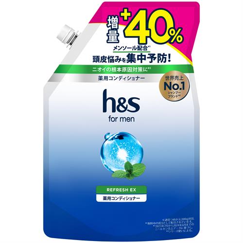 P&G h&s for men(エイチアンドエスフォーメン) リフレッシュEX 薬用コンディショナー 詰め替え 増量420g【医薬部外品】