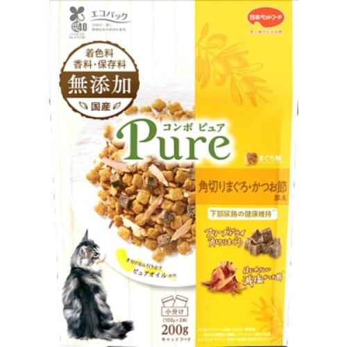 コンボ ピュア キャット まぐろ味 角切りまぐろ・かつお節添え(200g×12セット)【コンボ ピュア】