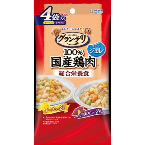 ユニ・チャームペットケア グラン・デリ　総合栄養食国産パウチジュレ成犬用さつまいも入り×チーズ入り 4袋 wellness-web-10173055 ドラッグストアウェルネス パッケージ画像