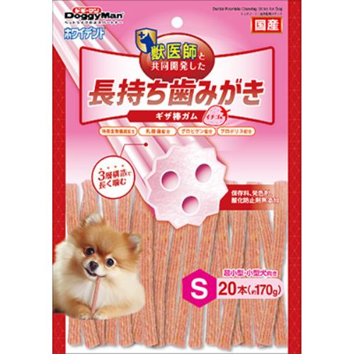 点心 - ドギーマンハヤシ ホワイデント　長持ち歯みがき　ギザ棒ガム　イチゴ味　S20本