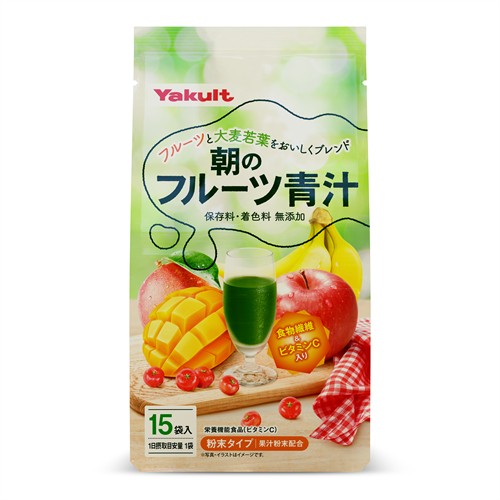 ヤクルトヘルスフーズ 元気な畑から 朝のフルーツ青汁 (7g×15袋) 青汁含有健康補助食品 粉末 ※軽減税率対象商品