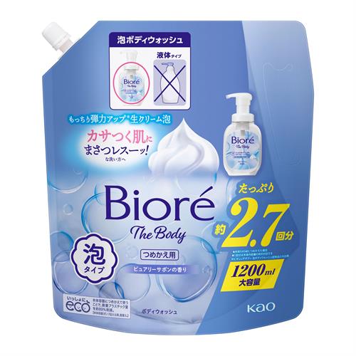 花王 ビオレ ザ ボディ 泡タイプ ピュアリーサボンの香り つめかえ用特大 （1200mL） ボディソープ 生クリーム泡 風呂