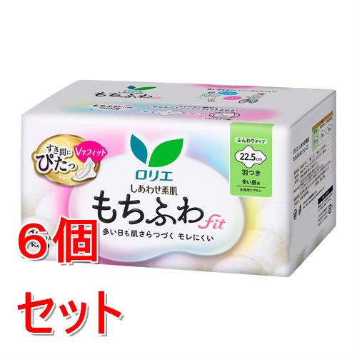 樂天商城 - 《セット販売》 花王 ロリエ　しあわせ素肌　もちふわfit　多い昼用22.5cm　羽つき　16個×6個セット【医薬部外品】