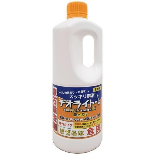 リニューアルに伴いパッケージ・内容等予告なく変更する場合がございます。予めご了承ください。 &nbsp; 商品名称 和協産業 デオライト-L　1kg　尿石除去剤　業務用 内容量 1 特徴 ◆トイレ尿石除去剤。小便器に付着した尿石を酸の力で溶解します。　　　　　　　 &nbsp; (1)受皿を取り外し、「デオドラント-L」に5分位ひたしてからブラシでみがい下さい。 (2)洗浄前にトラップ部分に溜まった汚水は汲み出してください。(手押しポンプ等使用)。 (3)本薬剤を便器に投入し、15分位反応させ、最後に5〜10Lの水を流してください。 (4)多量に尿石スケールが付着している場合は入り連の作業を繰返し行ってください。 ※連結配管を洗浄する場合は、排水の出口側の便器から順に行ってください。 成分 塩酸(8.5%)、有機酸、腐食抑制剤、キレート剤、着色剤 区分 日用品雑貨/洗剤/原産国：日本 保管及び取扱い上の注意（免責） ●作業時は皮膚や目に薬液が付着しないよう、ゴム手袋や保護メガネを着用してください。●万一、皮膚に付いたり目や口に入った場合は、直ぐに水で十分に洗い流し、異常の認められる時は医師の診断を受けてください。 ●乳幼児の手の届く場所に置かないでください。 ●用途以外に使用しないでください。●容器は立てて保管してください。◆本品記載の使用法・使用上の注意をよくお読みの上ご使用下さい。 お問合せ先 03-5638-3971 広告文責 株式会社ツルハグループマーチャンダイジングカスタマーセンター　047-409-4023 JANコード：4560275310021
