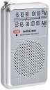 (薄型・軽量・イヤホン付属) AM/FM/ワイドFM対応 ポケットラジオ オーム電機 RAD-P2227S-S(シルバー)