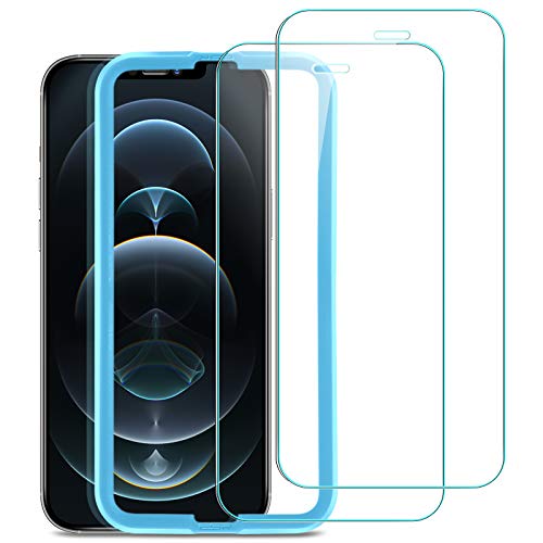 ESR iPhone12Pro Max 用 ガラスフィルム 2枚入り 強化ガラス ガイド枠付き 液晶保護フィルム 6.7インチ