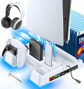 【PS5/PS5 Slim対応 PS5 Pro非対応】新型PS5 縦置き 冷却 スタンド 3段階ファン速度調整 OIVO PS5コントローラー充電 2台同時充電 PS5冷却ファン LED充電指示ランプ ヘッドセットフック ディスクドラ