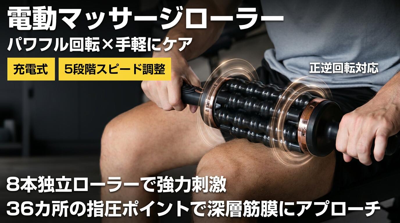 【8本ローラー搭載】電動筋膜ローラー 充電式 Type-C 5段階スピード 正逆回転 ふくらはぎ 太もも 背中 腕 足裏 手持ち 置き型 ボディケア ポイント消化 プレゼント ギフト 人気 おすすめ 新生活 母の日 父の日 誕生日