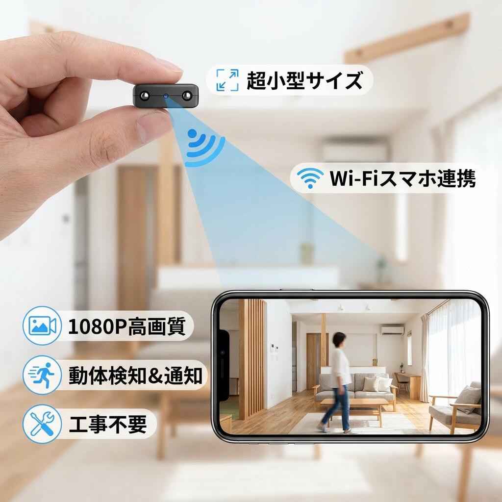 乐天商城 - 【Wi‑Fi対応の超小型】防犯カメラ 小型 隠しカメラ スパイカメラ フルHD 1080P 人体感知 動体検知 夜間撮影 屋内 室内 玄関 工事不要 見守りカメラ iOS Android ポイント消化 プレゼント ギフト 人気 おすすめ 新生活 母の日 父の日 誕生日