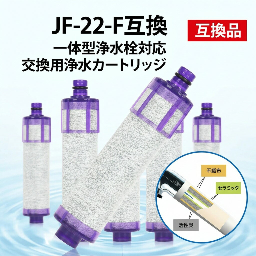 乐天商城 - 【一体型浄水栓対応】JF-22 浄水カートリッジ JF-22-F 互換 交換用 取替用 浄水器用 じょうすいせん 浄水栓 蛇口用 取付簡単 キッチン 台所 新生活 ギフト 母の日 父の日 誕生日 ポイント消化 プレゼント 人気 おすすめ