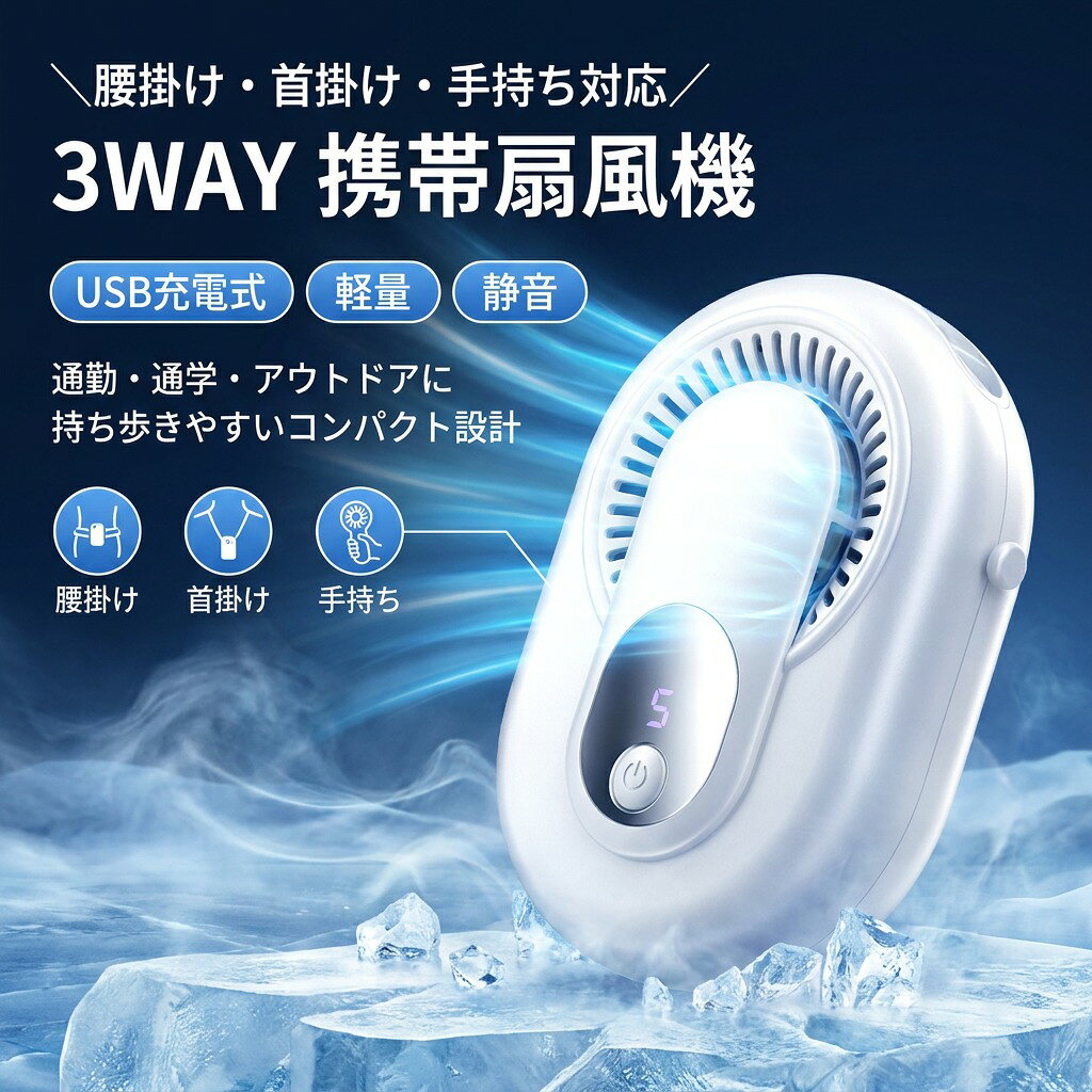 商品情報 商品分類 首掛け扇風機 操作方式 物理ボタン式 外形寸法 1254595mm（縦横高さ） 電源方式 USB充電（Type-C対応） バッテリー容量 2000mAh~4000mAh（実測値） 羽根数 羽根なし設計（安全構造） 騒音レベル 36dB(A)以下（静音設計） 筐体材質 ABS樹脂 スタイル アウトドア向け モータータイプ ブラシレスモーター カラー ホワイト・グリーン・ブラック 機能 首掛け/手持ち/腰掛け/クリップ取り付け 使い幅は広い 夏のアウトドア、現場作業や犬の散歩、釣り、スポーツ観戦、ハイキングなど様々なシーンで大活躍。炎天下で体を動かし体力消耗の激しい方にお勧めします。 生産国 中国 キーワード 熱中症対策 通勤通学 屋外作業 アウトドア 扇風機 羽なし 小型 携帯扇風機 腰掛け扇風機 首かけ 卓上扇風機 長時間 静音 強風 熱中症対策 通勤通学 屋外作業 おしゃれ アウトドア 多機能扇風機 首掛け扇風機 冷却 静か 携帯 子供 首掛け 扇風機 静音 最新 腰掛け扇風機 腰掛け 卓上扇風機 静音 USB 超静音 手持ち扇風機 手持ち 卓上 おしゃれ ミニ ハンディファン 首かけ 静音 ベビーカー 卓上扇風機 usb 卓上 ファン ミニ扇風機 卓上 手持ち扇風機 首掛け扇風機 小型扇風機 携帯扇風機 扇風機 注意事項 ・ラッピング対応は行っておりません。 ・予告なく仕様変更になる場合がございます。 ・写真はイメージです。実際の商品と若干異なる場合がございます。 ・基本は全国一律送料無料と対応させていただきますが、沖縄・北海道・離島地域へお届けの場合は別途送料をご請求させていただきます。 ・商品のサイズは採寸方法によって、若干な誤差が生じる場合はあります。ご了承ください。 品質保証 ・出品商品は全て新品未使用です。 ・安心の初期不良対応 ：万が一商品に不具合があった場合は、商品到着後7日以内にご連絡ください。 ・不具合の状況確認のため、写真や動画のご提供をお願いする場合がございます。確認後、速やかに「新品交換」または「ご返金」にて対応させていただきます。 ・お客様に安心してご購入いただけるよう、誠心誠意サポートいたします。「悪い評価」を付ける前に、まずはお気軽にご相談ください。 検索関連ワード 腰掛け扇風機, 首掛け扇風機, 手持ち扇風機, 携帯扇風機, ミニ扇風機, ハンディファン, 卓上扇風機, 扇風機, 多機能扇風機, 羽なし扇風機, 羽根なし設計, ブラシレスモーター, 静音扇風機, 超静音, 騒音36dB以下, 強風, 5段階風量, 物理ボタン式, USB充電式, Type-C対応, USB扇風機, 長時間運転, 2000mAh, 4000mAh, 小型軽量, コンパクト, 軽量設計, ABS樹脂, おしゃれ, トレンド, 高見え, 通勤通学, 通勤, 通学, オフィス, リビング, 寝室, 屋外作業, アウトドア, 現場作業, 熱中症対策, 暑さ対策, 冷却, 涼感, 暑い日, 車内, 車載, 犬の散歩, 釣り, スポーツ観戦, ハイキング, 子供 首掛け扇風機, ベビーカー, 男女兼用, 夏用, 男女兼用ギフト, プレゼント, ギフト, 母の日, 新生活, ポイント消化, 楽天スーパーSALE, お買い物マラソン注意事項：モニターの発色により、実物と異なる場合がございます。