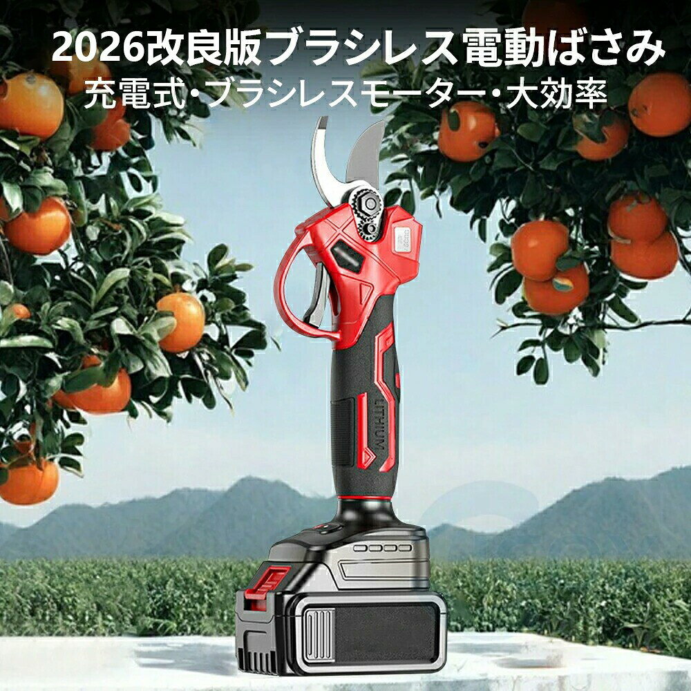【高枝も楽に切れる】電動剪定ばさみ 充電式 電動ハサミ 片手 コードレス 伸縮ポー...